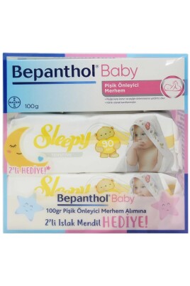 Bepanthol Baby Pişik Önleyici Merhem 100 Gr + 2 Paket Sleepy Sensitive Islak Havlu 90 Lı Hediye - 1