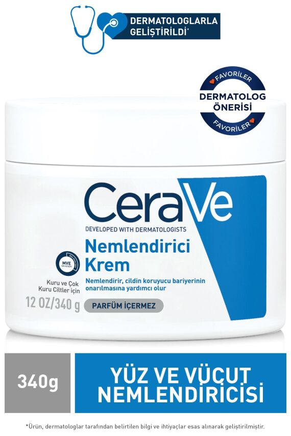 Cerave Nemlendirici Krem Kuru Ciltler Için Seramid Ve Hyalüronik Asit Içerikli 340 gr - 1