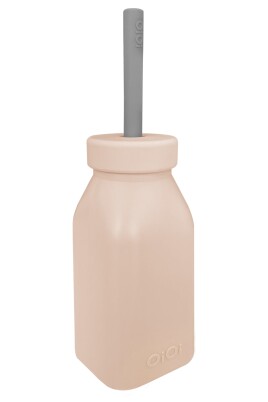 Oioi Silikon Şişe Ve Pipet - Bubble Beige / Powder Grey - 1