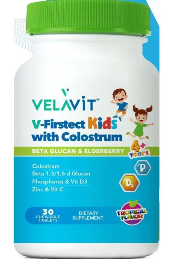  Velavit V-firstect Kids With Colostrum 30 Tablet Kolostrum, D3 Vitamini Ve Beta Glukan Içeren Gıda Takviyesi - 1